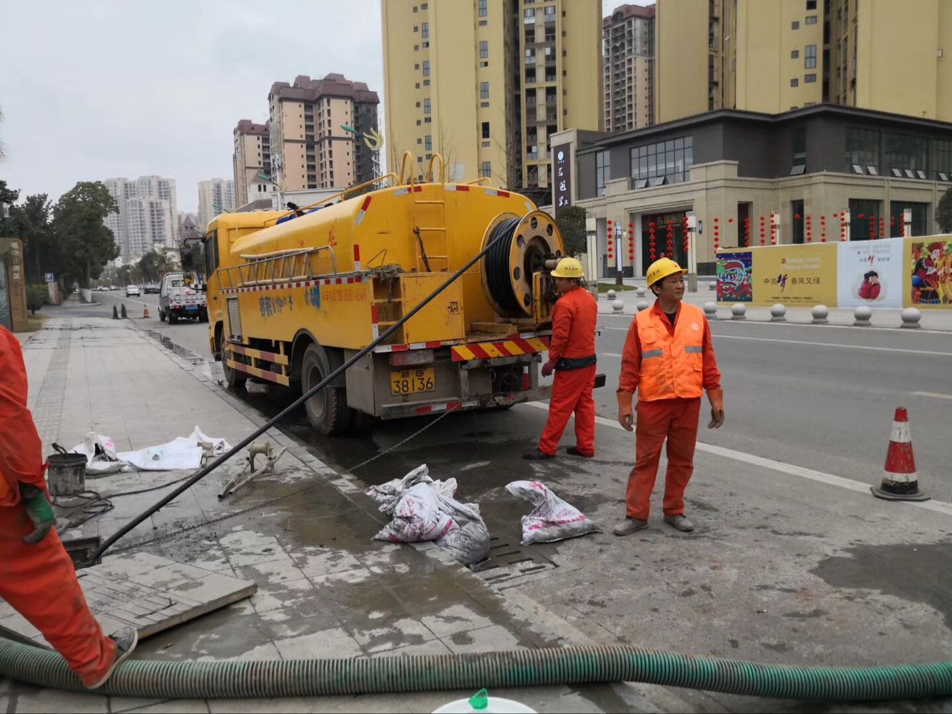 三都镇排污管道清淤-管道清洗